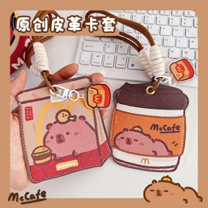 Cute Animal Design Leather ID Card Holder Campus Bus Card Student Lunch Card Work Badge Holder PU Material Unique Shape