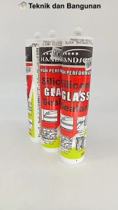 Lem Silicone Botol Kaca Silicone Glass Sealant 300ml Hitam Clear Putih
