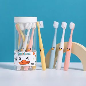1Set/8pcs High Quality Thin Cotton Bristle Toothbrush Rounded Brush Head Toothbrush for Kids 2-12Y