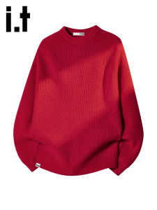 izzue | Relaxed Casual Red Knitwear Mens Autumn