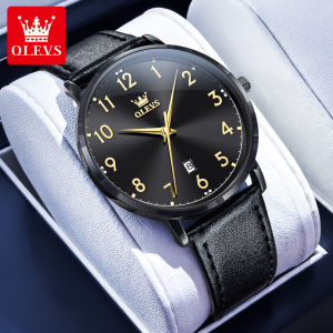 Olevs Đồng Hồ Cho Mens dây da 2025 Ban Đầu Không Thấm Nước Thời Trang Giản Dị Kinh Doanh lịch dạ quang đồng hồ đeo tay Cho Nam Giới