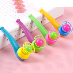 5/10PCS Blow Pipe & Balls Blow Blowing Outdoors Toys Sports Games Gift Plastic Pipe Balls Toy Girls Color Random