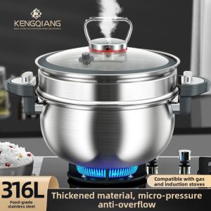 316 Stainless Steel Non-stick No Coating Thickened Multi-functional Pot