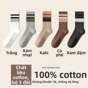 Vớ Mid-length Bông Sọc Dày và thoải mái