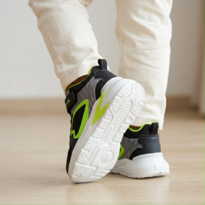 BUM Equipment Kids Shoe CS599/CS600 Black x Red/Black x Green - Kasut Kanak-Kanak Kasual Ringan Selesa Sneakers