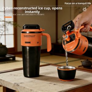 Stainless Steel One-Click Opening Thermal Mug Outdoor Portable Ice Retention