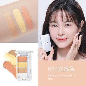 Novo Tricolor Concealer Cover Fleck Acne Marks Tattoo Cover Eye Bags and Dark Circle Repair Brightening Waterproof Smear-Proof