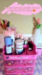 RK2217 Rak 3 Tingkat Laci Susun 3 Rak Kosmetik Kotak Penyimpanan Laci Make up Box Storage