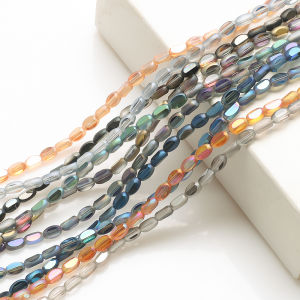 4x6mm 78Pcs Austrian Matte Crystal Rice Bead Oval Glass Loose Spacer Beads For Jewelry Making DIY Bracelets Clothing Accessories