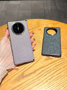 Ultra-Thin Magnetic Suction Foldable Screen Phone Case for Huawei Mate X5 Vane Ring Full Cover Electroplated Leather Texture