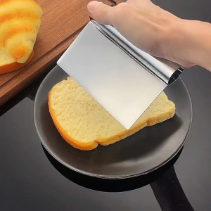 Stainless steel cake scraperbaker bladecutterspatulapastrybakingcakecookingdoughtoolsbaking toolskitchenwareBINLU