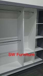 6feet Full Melamine Antijump Wardrobe (Full Mirror Door/Transparent Door/White Glass Door/Black Glass Door)