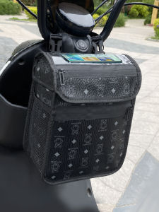 Waterproof Leather Storage Bag for Electric Vehicle Frontal Charger Universal Battery Carrying Bag Multi-Functional Accessory