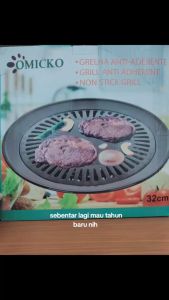 Grill Pan Bakaran BBQ Bulat Anti Lengket Diameter 23 Cm
