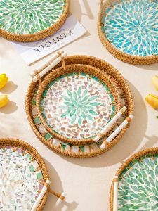 MODERN SWEETHOME | Bamboo Wicker Shell-shaped Fruit Basket for Snacks