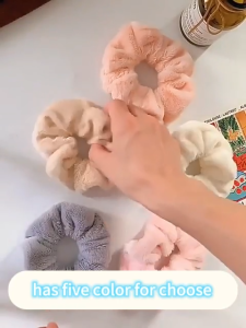 YOUJ 7PCS Korean Soft Plush Scrunchie Hair Tie Elastic Hair Band Ponytail Holder  Accessories for Women Girls