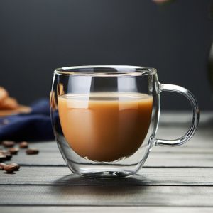 Double Layered Heat Resistant Glass Cup Transparent Milk Oats Coffee Cup Personal Exclusive New 2025 Insulated Water Cup