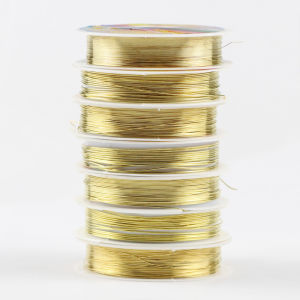 ลวดทองแดง0.2/0.3/0.4/0.5/0.6/0.8/1.0มม. ชุบเงินสีทองประดับด้วยลูกปัดสีแดงโลหะสร้อยข้อมือเครื่องประดับเครื่องมือทำ DIY