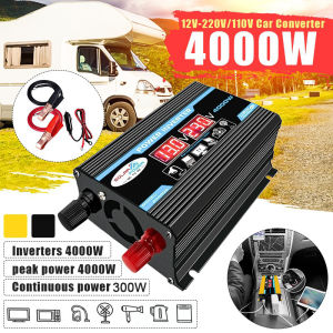 4000W Inverter Frekuensi Tinggi Modifikasi Gelombang Sinus Daya Puncak 4000W Inverter DC 12V Ke AC 220V Inverter Pengisi Daya Mobil Dengan 21A Tampilan Layar Port USB Ganda/ DC 12V To AC 220V Power Inverter