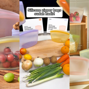SiliPot Silicone Zipper Bag - Korean Kantong Silikon Kedap Udara Food Grade BPA Free Tas Silikon Ziplock Makanan Wadah Silikon Serbaguna Pouch Silikon Anti Bocor Kantong Silikon Reusable GreenZip ReuseBag Silikon SILZIP