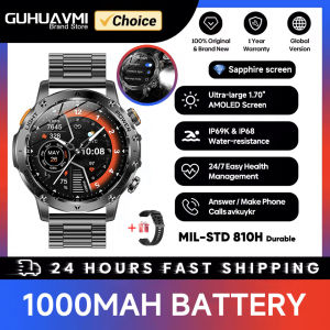 T-Rex 3 Military Grade 1000mAh Battery Smart Watch IP68 Waterproof GPS Bluetooth call AMOLED HD Men Sports 2025 New Smartwatch