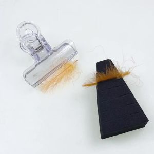 ICERIO Clear Plastic Dubbing Loop Clip S M L XL Feather Hackle Holding Tool EVA Foam Fly Tying Accessories