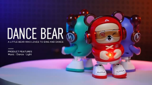 SKISOPGO Dancing Bear Robot Toys with Light and Music Bear Robot Walking Toys Educational Toys Mainan Baby