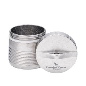 Boundless Voyage Mini Titanium Storage Jar with Lanyard Lightweight Titanium Canister for Outdoor & Daily Use Ti9007O
