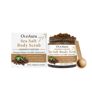 Coffee Sea Salt Body Scrub Exfoliating Deep Cleansing Cellulite Remover Fade Melanin Bleaching Moisturizing Smooth Skin Care