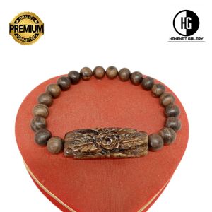 gelang kayu kalimosodo natural ukir bunga h335