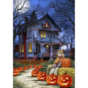 KAYOU | 5D DIY Diamond Painting Halloween Pumpkin Cat Witch Full Round Drill Embroidery Cross Stitch Rhinestone Picture Festival Decor