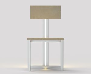 Designer Industrial Aluminum Profile Chair Simple Solid Wood Backlit Ocean Board Chair Home Furniture Master Design