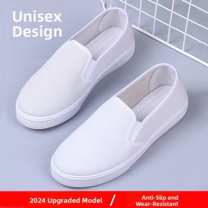 JIFANPAUL | New Easy-on Canvas Slip On Shoes Soft Bottom Anti-slip White
