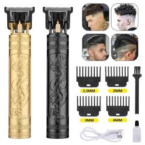 Alat Cukur Rambut Vintage T9 Motif Naga Dragon Pisau Cukur Elektrik Pemangkas