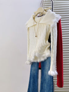 QINGNAER | Elegant Slimming Fuzzy Stitch Sweater
