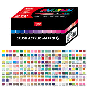 120-240 Colors Acrylic Paint Markers PenSoft Brush Tip Pens Acrylic Paint for WoodRock Painting DIY Crafts Gift Art Supply