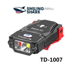 SmilingShark Mini Headlight TD-1007 Sensor Headlamp Small Portable Led Super Bright USB Rechargeable with Clip Head Flashlight Waterproof Outdoor Fishing Working Lighting Lamp