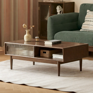 WEISHA | Retro Wooden Coffee Table with Storage