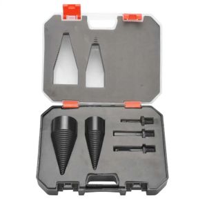 5Pcs Firewood Log Splitter Drill Bit Set 42mm+32mm Household Wood Log Splitter Firewood Detachable Drill Bits with Handle