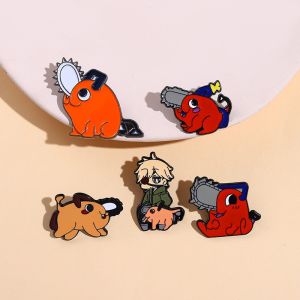 Comic Peripherals Chainsaw Man Lapel Pin Funny Cartoon Enamel Brooch Backpack Badge Collectibles Gifts for Friends