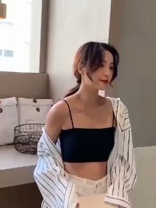 Yooyi Tank Top Bra Kemben Wanita Dengan Design Tali Bisa Dilepas Pasang / Tanktop Singlet Crop Top Korean Pakaian Dalam Tangtop Import Dengan Cup 012