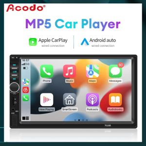 FKTP วิทยุติดรถยนต์ 7 นิ้ว 2DIN HD เครื่องเสียงติดรถยนต์ รองรับ Carplay Android Auto SD / USB / Bluetooth FM Mirrorlink จอติดรถยนต์