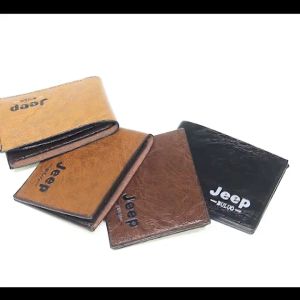 【LAZ Fashion】JEEP Mens Short Wallet Business Classic Men Bags Frosted PU Leather Multi-card Slot Large Capacity Men Bags Solid Color Wallet Simple Mens Wallet Lelaki Pendek Dompet Pelbagai Kad 男式短款钱包 錢包