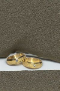 Cincin Titanium Original Couple Pasir Emas Permata PROMO Free Box Cincin