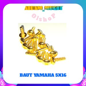 20 PCS BAUT ONLY GOLD BAUT BODY YAMAHA 5X16 MIO XRIDE JUPITER NMAX BAUT SKERUP YAMAHA MATIC NON MATIC UKURAN M5x16