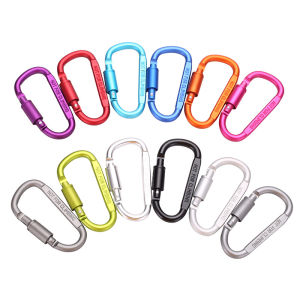 1Pcs Premium Aluminum D-Ring Locking Carabiners - Lightweight & Durable for Hiking Camping Keychains More - NOT for Climbing