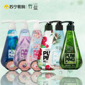 LG Bamboo Salt Toothpaste Press Type 285g Single Bottle Fresh Breath Cleaning Fluorine Contain 1737 น้ำยาแต่งสีฟันแบบกด