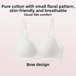 MsPai | Youth Development Support Fixed Cup Sports Shockproof Lace & Floral Cotton Bra
