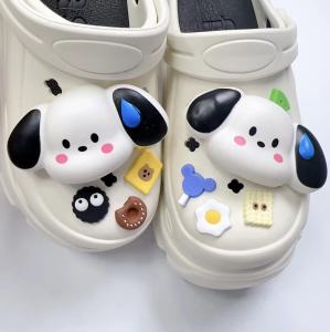 10 cái/bộ CROCS jibbitz Charms giày hoa trang trí áo hình con chó hoạt hình ngộ nghĩnh khóa giày có thể tháo rời cho CROCS