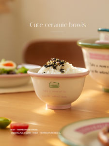 Bát Ăn Cơm Bằng Gốm Sứ Màu Dưới Men Dễ Thương Thiết Kế Đặc Biệt Cho Gia Đình Bát Đựng Cơm Tròn Phong Cách Hàn Quốc Bát Ăn Nhẹ Nhàng